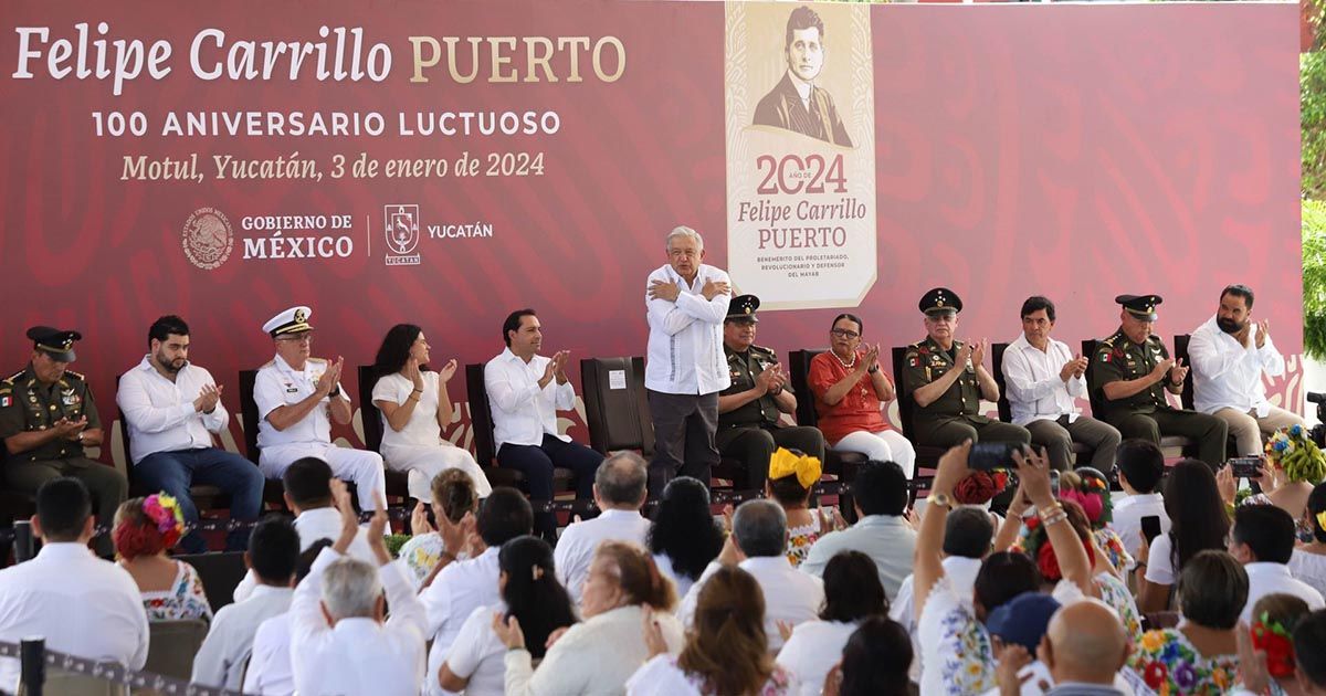 Homenajea el presidente la memoria de Felipe Carrillo Puerto