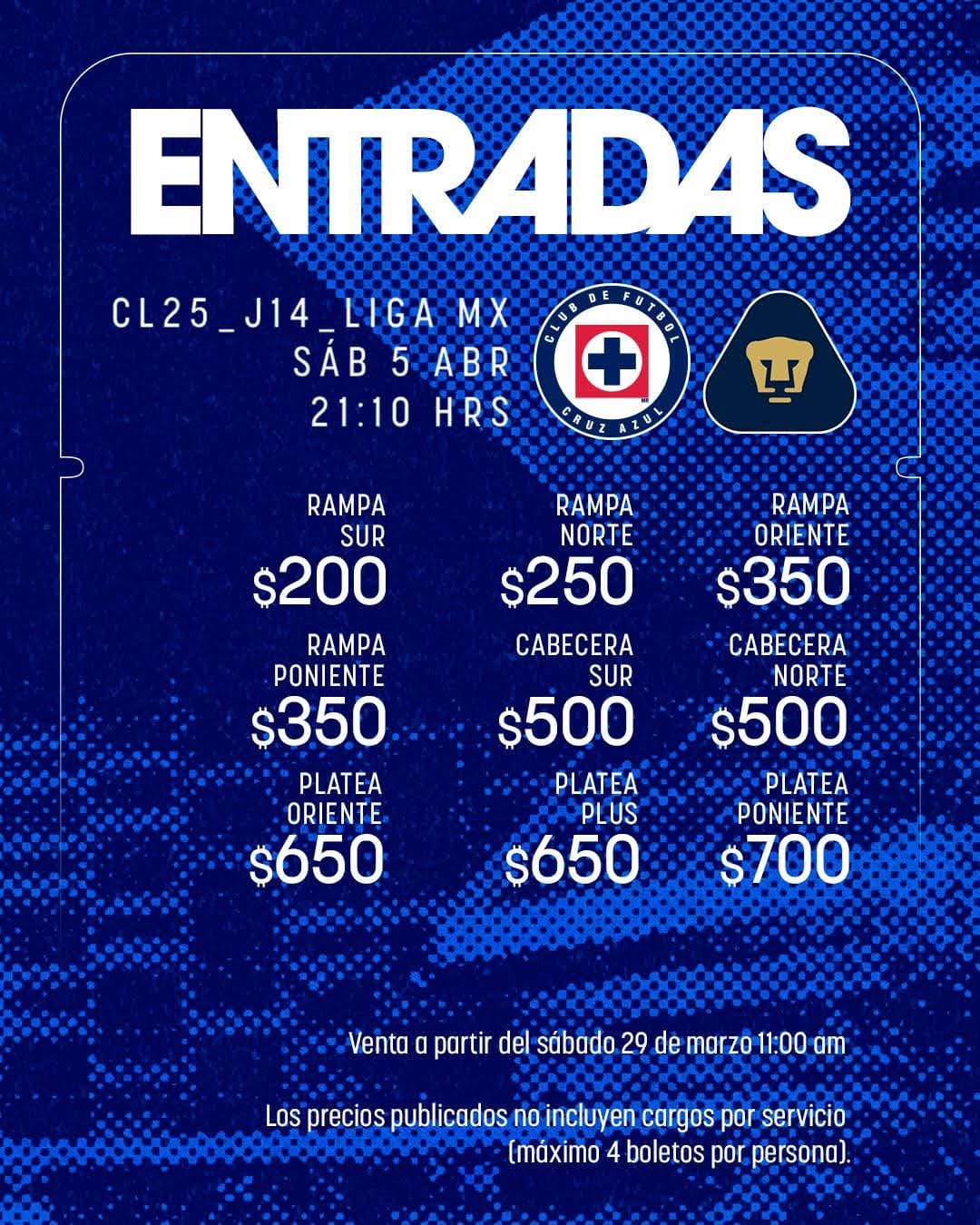 Cruz Azul vs Pumas: Precios de boletos para partido en Puebla