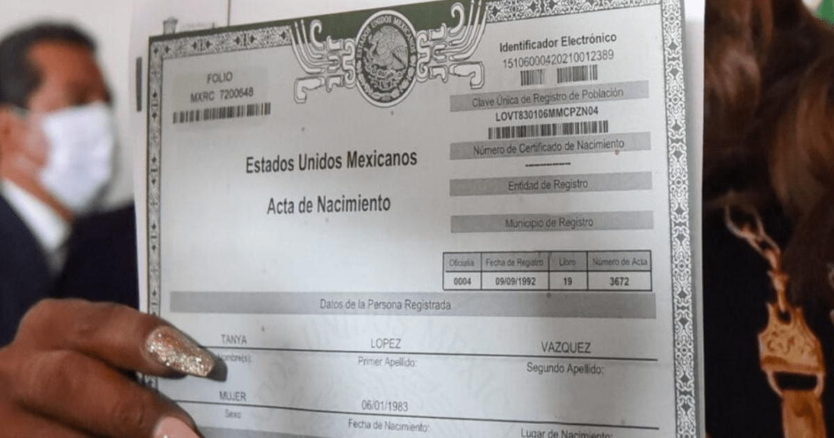 acta de nacimiento