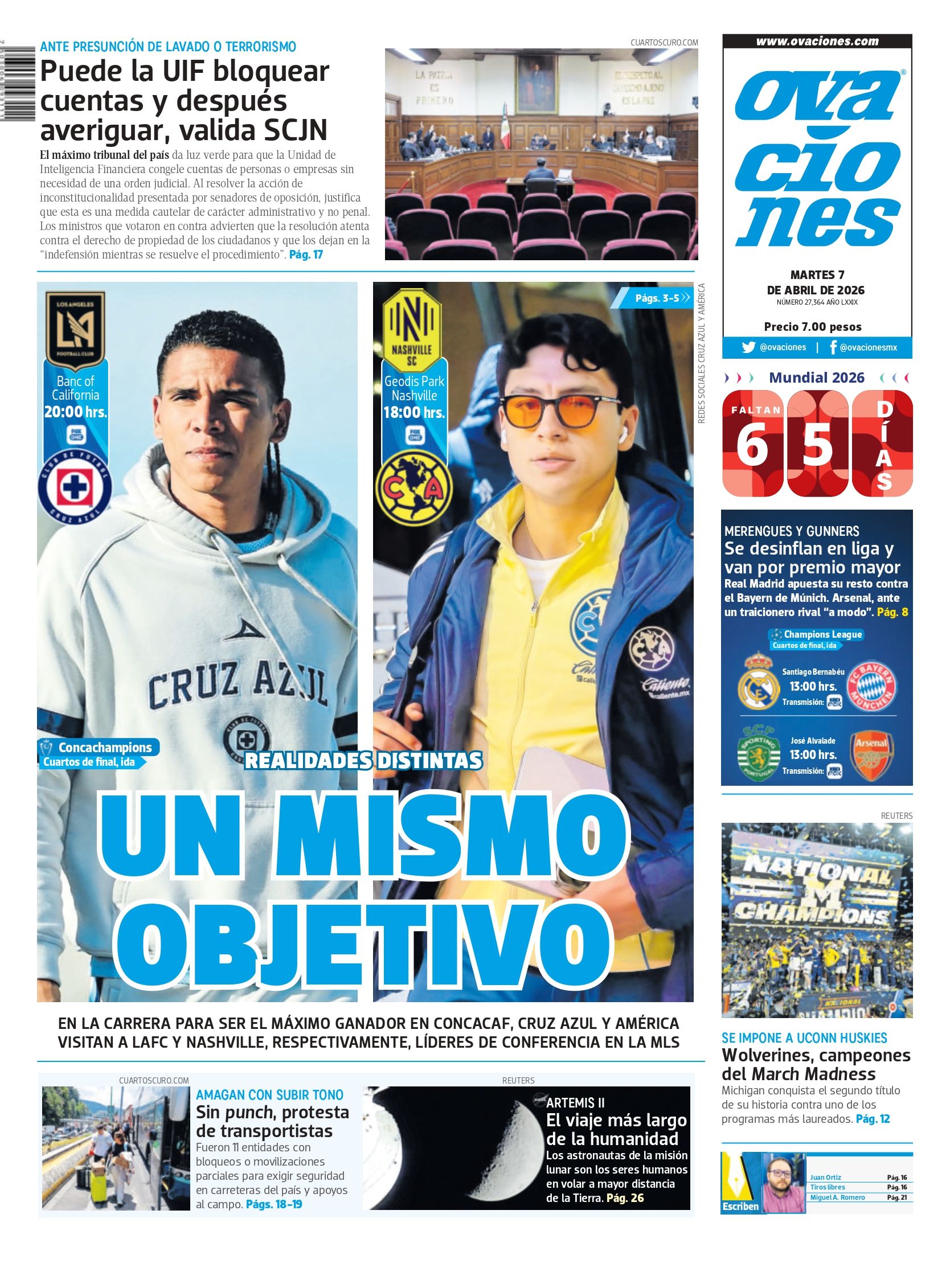 Edición impresa del 7 de abril de 2026.